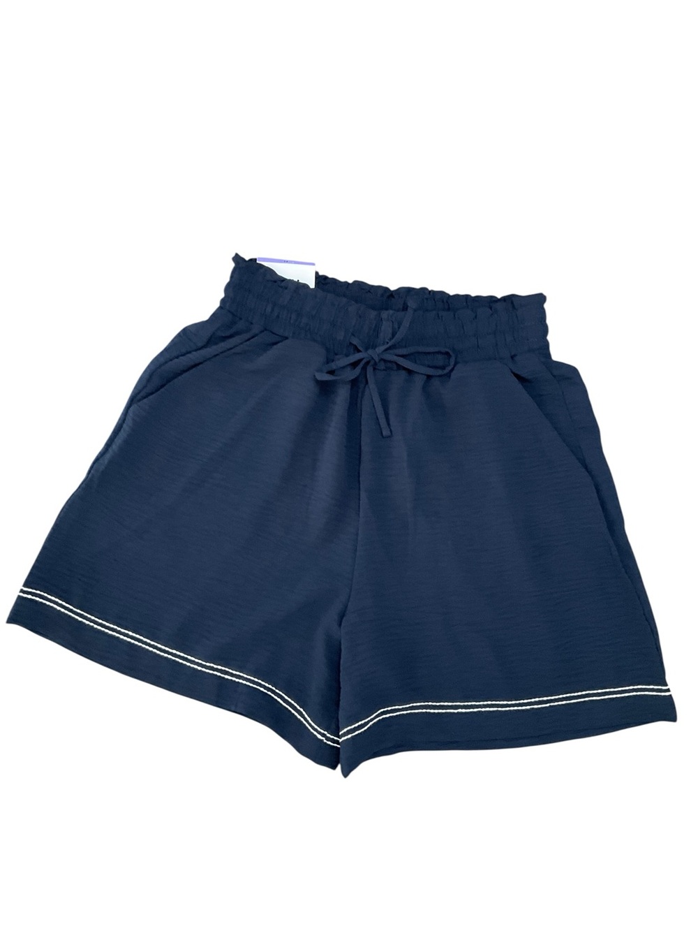 Adrianna Papell Navy Drawstring Shorts with Contrast Stitching Size XS NWT